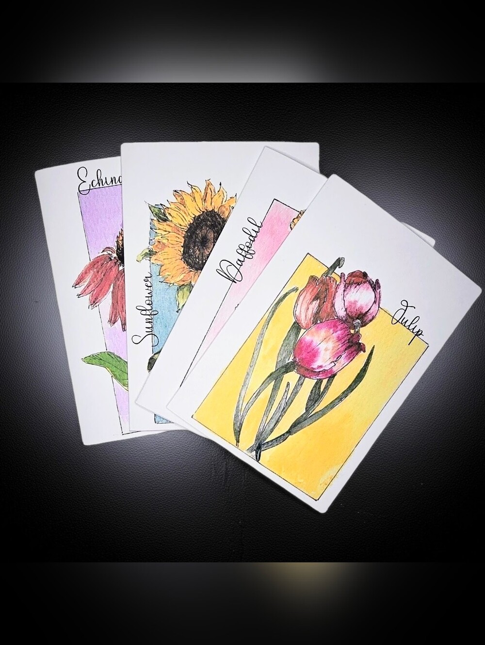 Handcrafted 3.5x5 Floral Watercolor Notecards - Set of 16